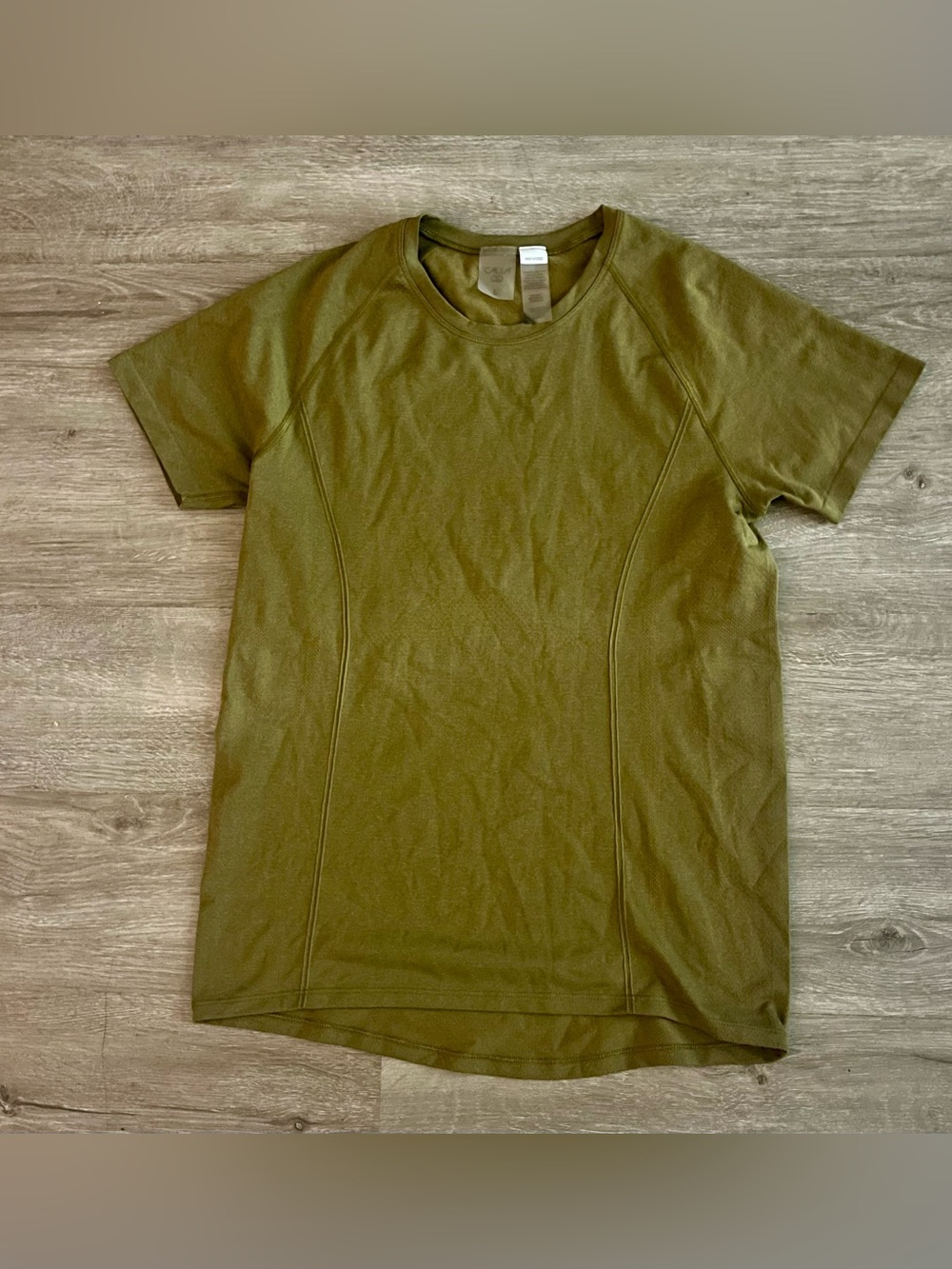 CALIA Seamless Short Sleeve Activewear Tee Olive Green Size L